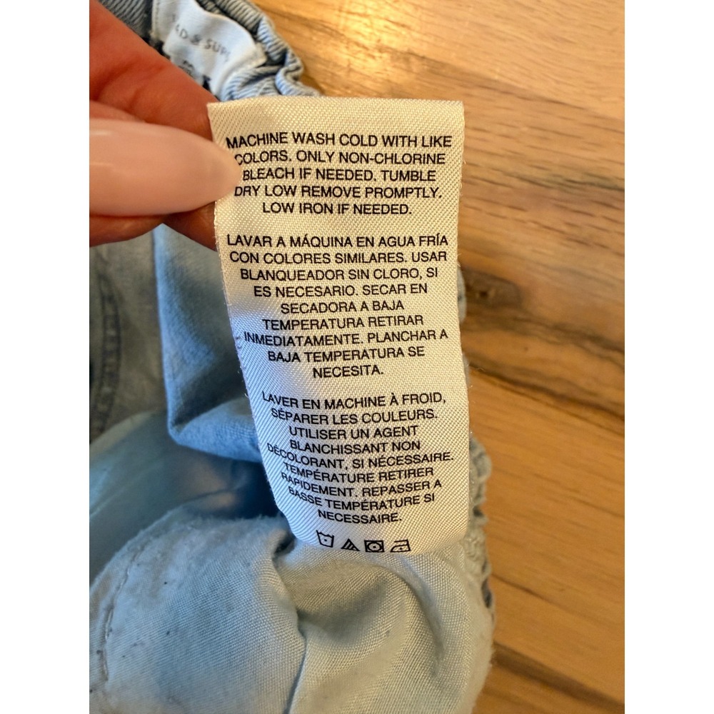 Thread & Supply Isla Wash Wide Leg Denim Pants Button Fly Drawstring Coastal M - Picture 5 of 6